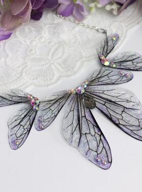 树脂翅膀女精灵之翼项链蝴蝶蜜蜂