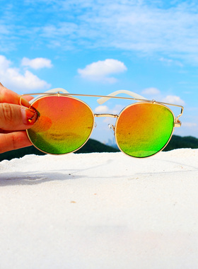 海外代购稀有森林系圆镜面太阳镜