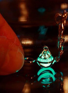 美人鱼玻璃泡泡小盒吊坠项链纯银