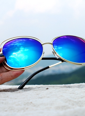 海外代购蓝色蝴蝶偏光太阳镜