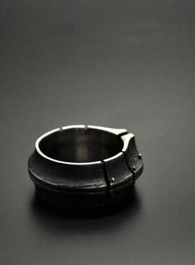 蒸汽朋克精美艺术雕刻石榴石戒指