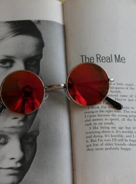 美国古着老式圆形防紫外线太阳镜