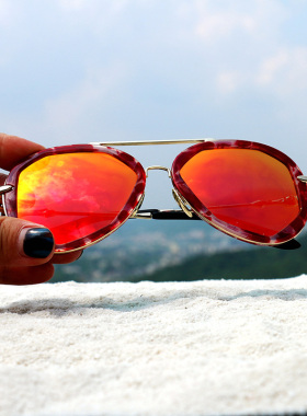 豹纹牛奶纹镜面飞行员墨镜