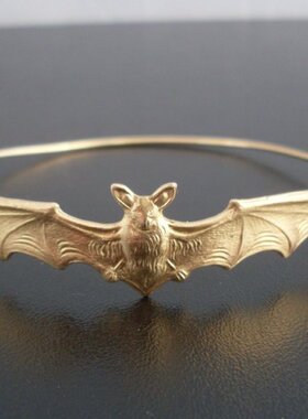 美国代购万圣节蝙蝠金色手镯