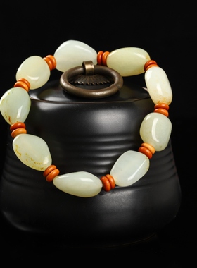 真玉世家籽料随形和田玉男士手串