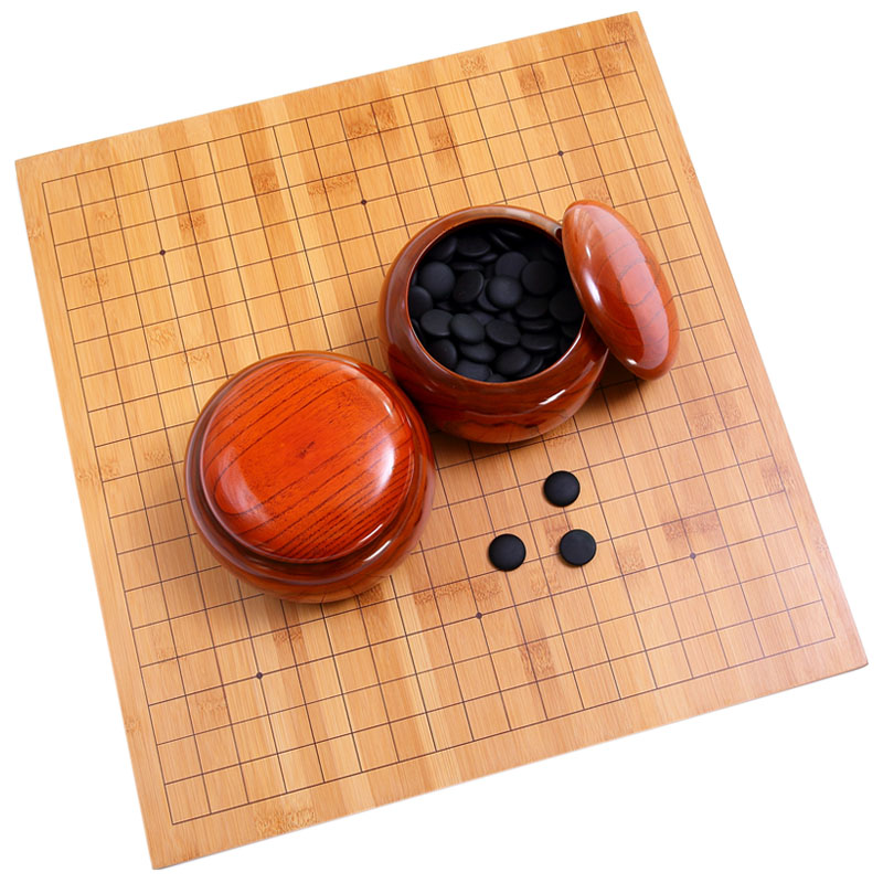 围棋比赛联赛高段棋手使用高档围棋罐礼品棋新榧棋盒全竹碳化棋盘 - 图3