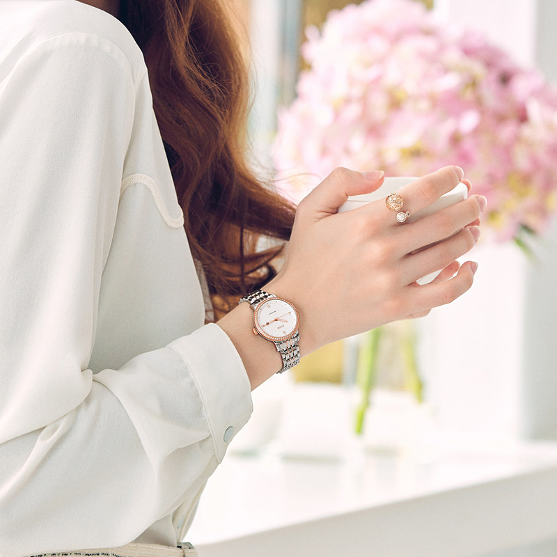 飞亚达女士自动防水钢带简约机械表 飞亚达国产腕表