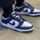 NIKE white and blue comfortable and versatile DUNK sneakers