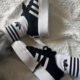 Adidas low top black and white classic thick sole