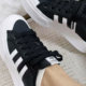 Adidas low top black and white classic thick sole