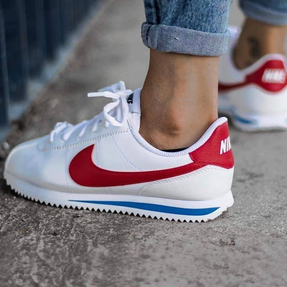 Nike Cortez 耐克白红黑白阿甘皮面男女情侣经典跑步鞋904764-103