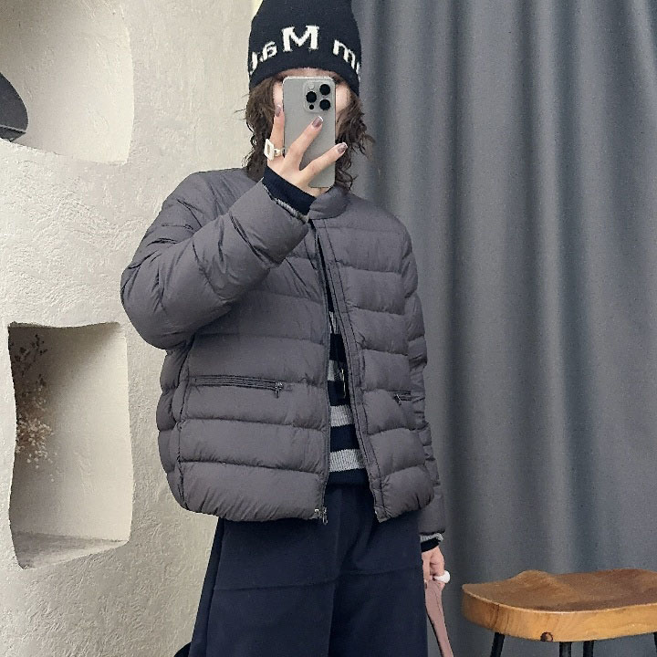 韩版时尚新国标90白鸭绒女士羽绒服25冬季新款洋气安心绒圆领外套 - 图0