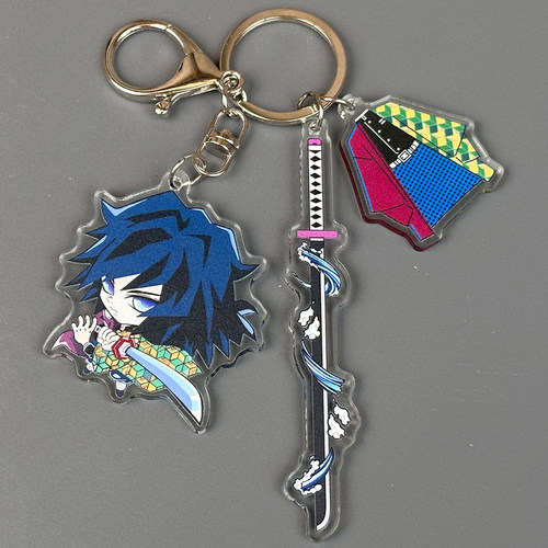 富冈义勇 鬼灭之刃动漫周边亚克力钥匙扣挂件包包书包挂件 B121 - 图2