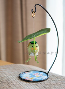 日本进口手工绢布龙虎作 可爱招福河童趣味工艺品 办公室车载摆设