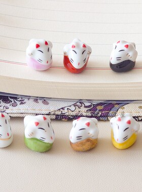 日本京都龙虎作幸福迷你稻荷狐狸招福开运日式办公室桌面车载摆件