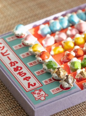 日本京都龙虎作陶瓷开运招财招福金钱龟迷你 桌面车载鱼缸摆件