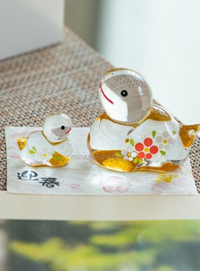 蛇年招福生肖 日本进口玻璃开运招财招福桌面摆件2025新年礼物