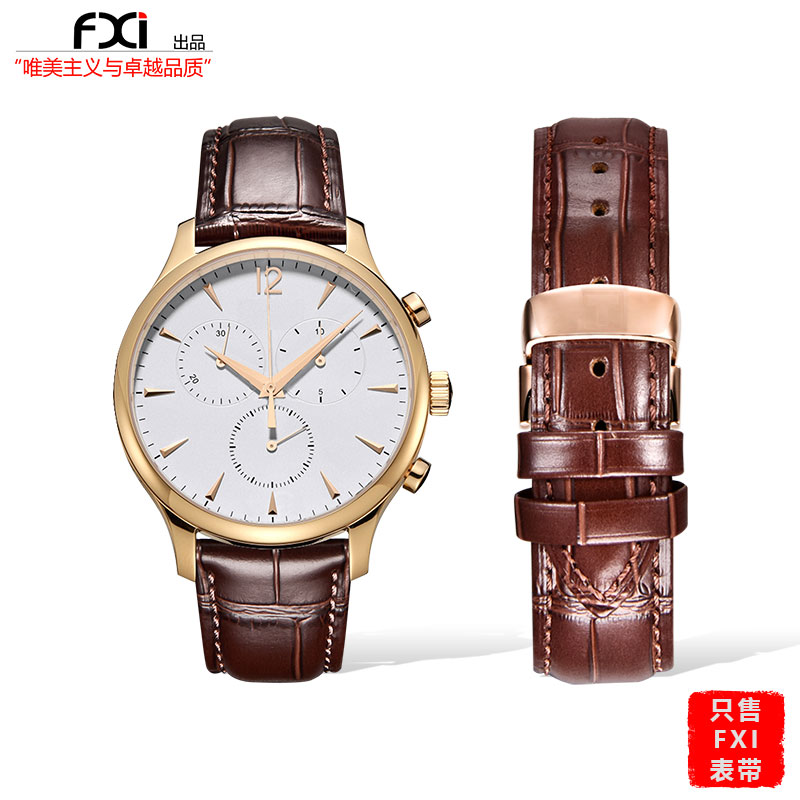 fxi表带适用天梭tissot1853力洛克T41T006T063T035俊雅杜鲁尔库图海星卡森手表带真皮女男蝴蝶扣表扣-图0