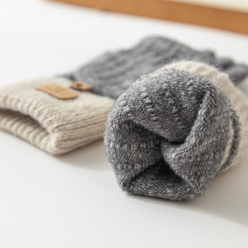 手套男女通用针织半指触屏毛线加厚加绒冬季保暖办公写字防寒,淘宝优惠券,粉丝福利购,淘宝优惠卷