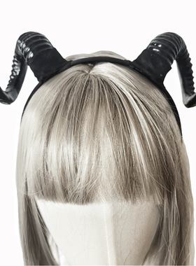 手作Lolita少女恶魔小羊角发箍 暗黑哥特摄影道具发箍