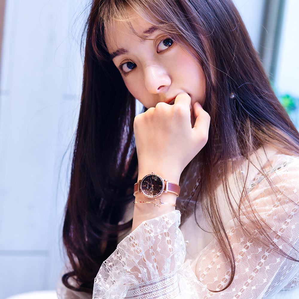 风简约防水国产腕表 星空手表女学生少女韩版气质手链手表女 dw ins 风简约防水国产腕表 星空手表女学生少女韩版气质手链手表女 dw ins
