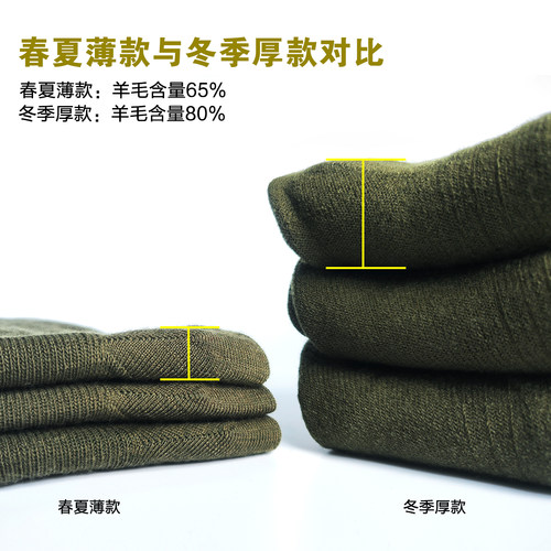 进口澳军版美利奴户外登山徒步羊毛袜子男军迷中筒速干排汗四季袜 - 图1
