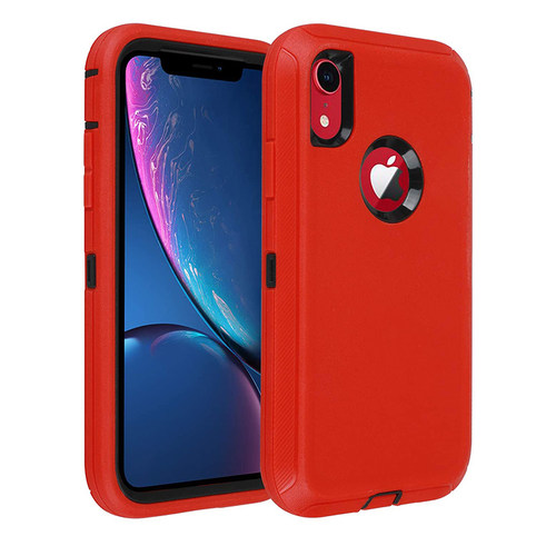 欧美三防手机壳适用苹果XSMAX全包防摔iPhoneXR硅胶硬壳三合一xs软胶外壳xr磨砂防滑胶套iX盔甲壳简约纯色 - 图1