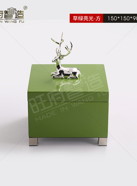 简约轻奢摆件新中式样板间酒店客房家居摆件梳妆台装饰收纳首饰盒