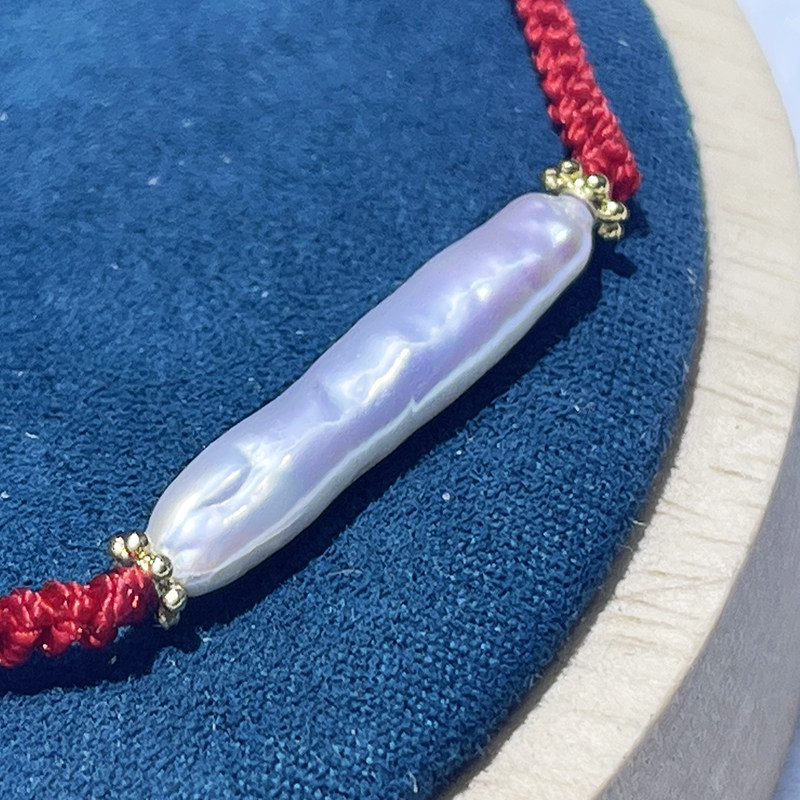 诸暨珍珠巴洛克红绳编织手链手串本命年礼物鸿运当头时尚百搭,淘宝优惠券,粉丝福利购,淘宝优惠卷