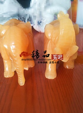 玉石大象客厅祝福摆件