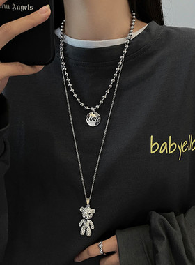 小熊项链女泰迪熊满钻可爱高档