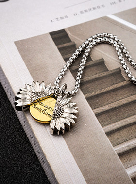 钛钢韩版男士街舞情侣圆形吊坠