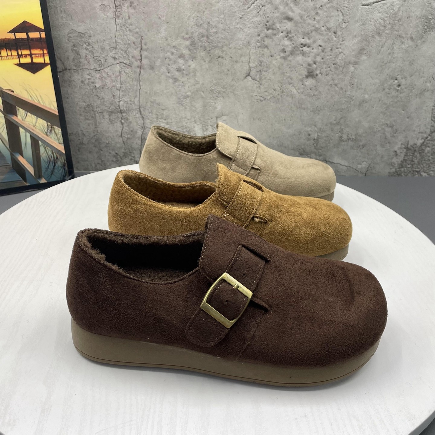 3厘米巨软高弹底加绒勃肯鞋女冬季新款平底复古绒里保暖勃肯鞋女,淘宝优惠券,粉丝福利购,淘宝优惠卷