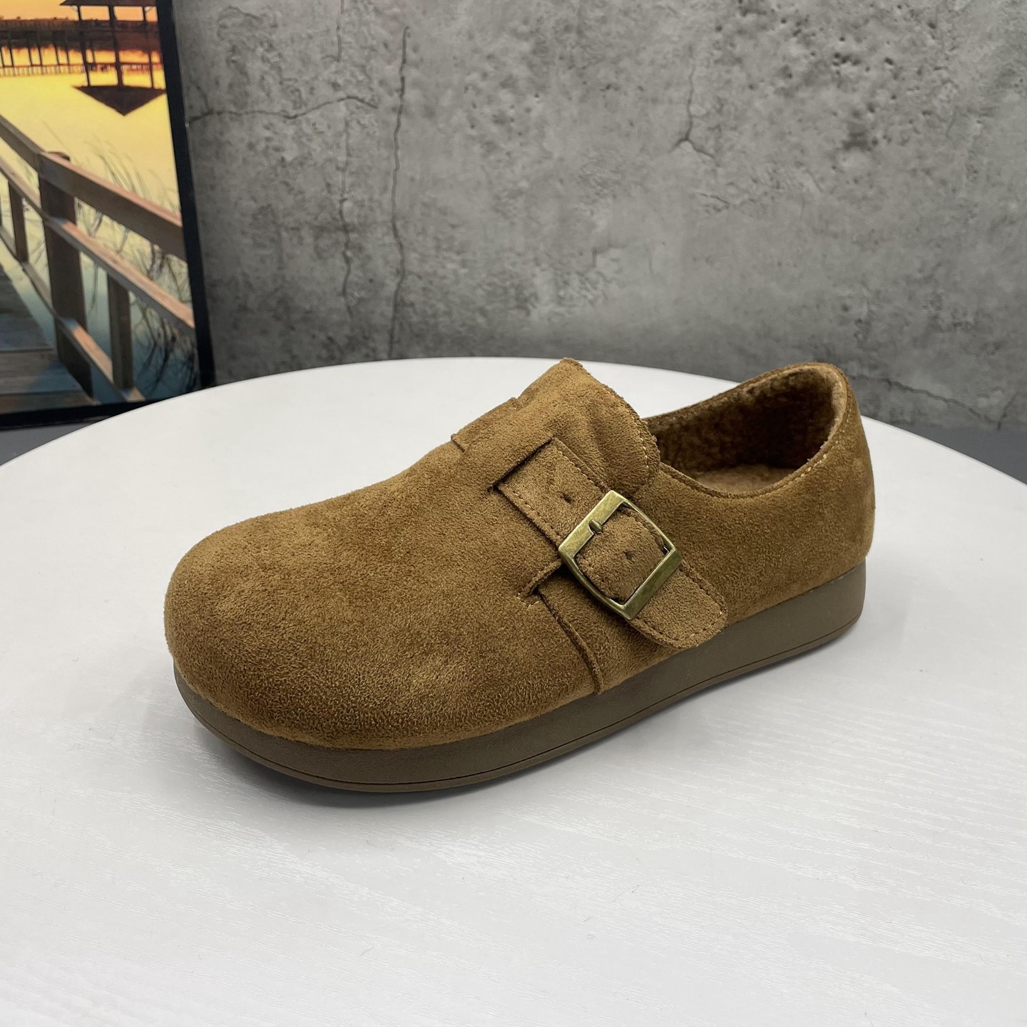 3厘米巨软高弹底加绒勃肯鞋女冬季新款平底复古绒里保暖勃肯鞋女,淘宝优惠券,粉丝福利购,淘宝优惠卷