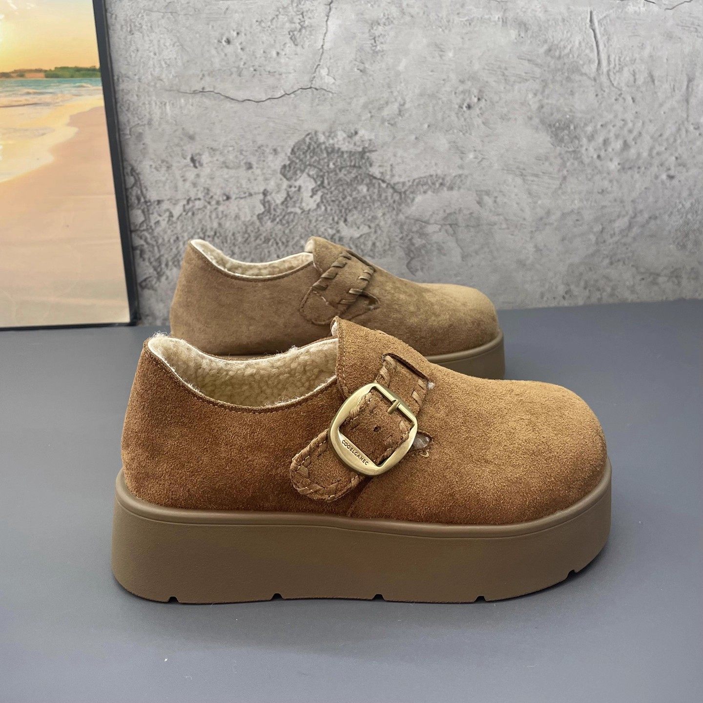 复古厚底增高勃肯鞋女2025年冬季女鞋新款加绒保暖棉鞋雪地靴冬鞋,淘宝优惠券,粉丝福利购,淘宝优惠卷