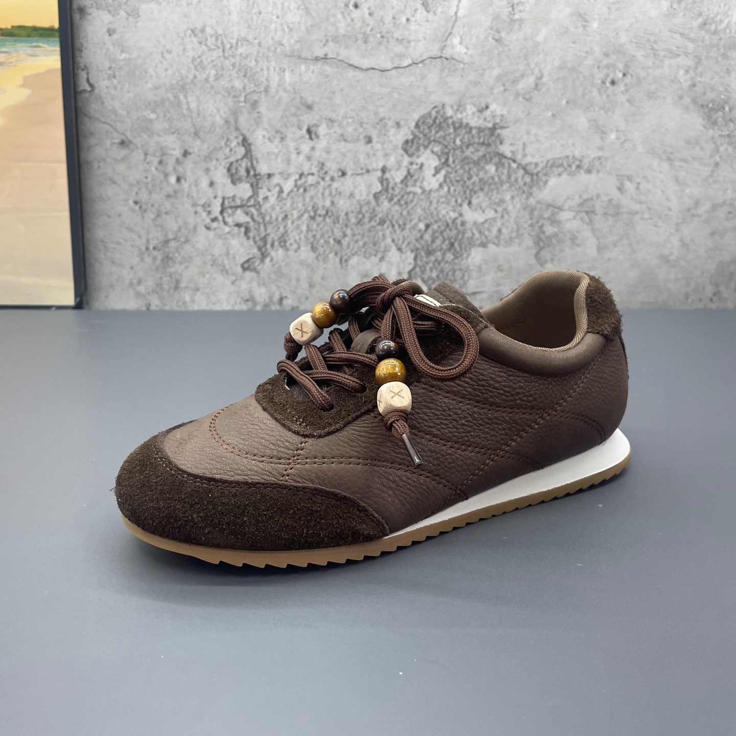 真皮牛皮系带牛筋平底袋鼠鞋2025秋季新款撤柜断码运动休闲鞋女鞋,淘宝优惠券,粉丝福利购,淘宝优惠卷