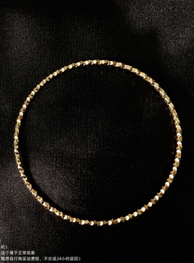 不掉色仿真黄金手镯实心素圈结婚