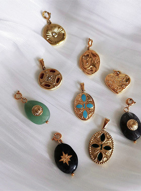 RUKL情侣水晶镶嵌吊坠