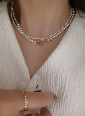 珍珠包金女原创手工项链