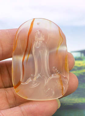 小孩男女士玛瑙悟道吊坠玲珑剔透