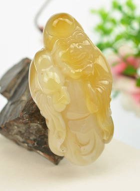 天然玛瑙男士手把玩件寿星公摆件