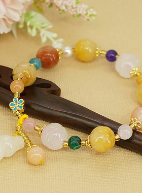 网红金丝玉南瓜珠葫芦送女友手环