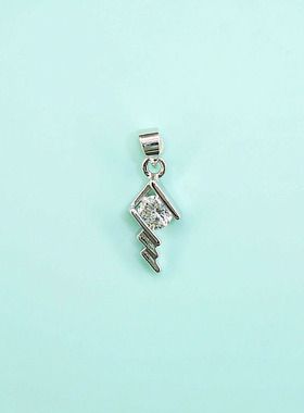 女锆石闪亮镀白金吊坠