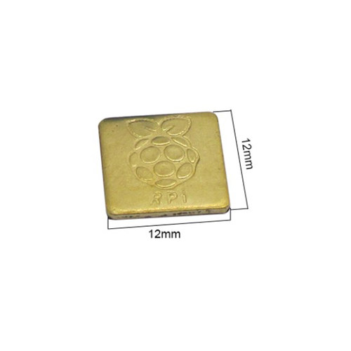 树莓派3B+ 散热片单片logo铜制散热片 紫铜CPU芯片散热器带散热贴 - 图1