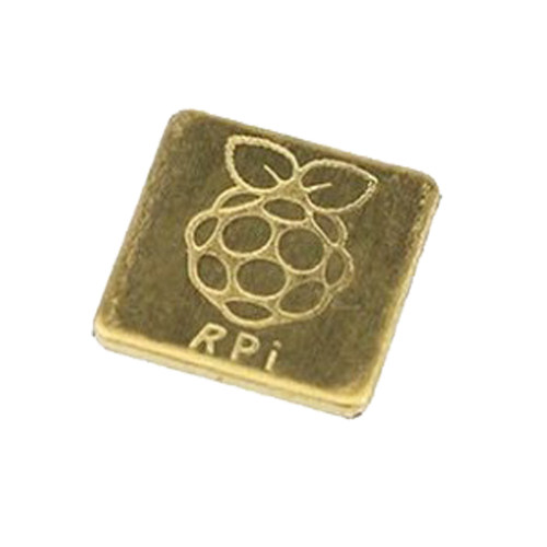 树莓派3B+ 散热片单片logo铜制散热片 紫铜CPU芯片散热器带散热贴 - 图2