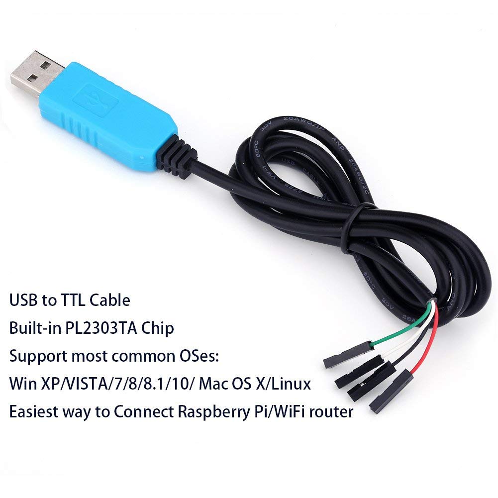 树莓派 PL2303TA USB to TTL转接线串口控制下载蓝色刷机线连接线-图1