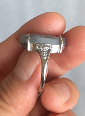 5.27克和田玉紫罗兰观音镶嵌戒指珠宝玉石文玩艺术收藏