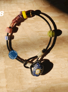 IDR复古星际碎片真皮手链