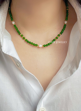 AnnieJewelry仿翡翠玉珍珠项链