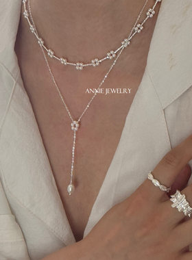 AnnieJewelry925银珍珠流苏项链